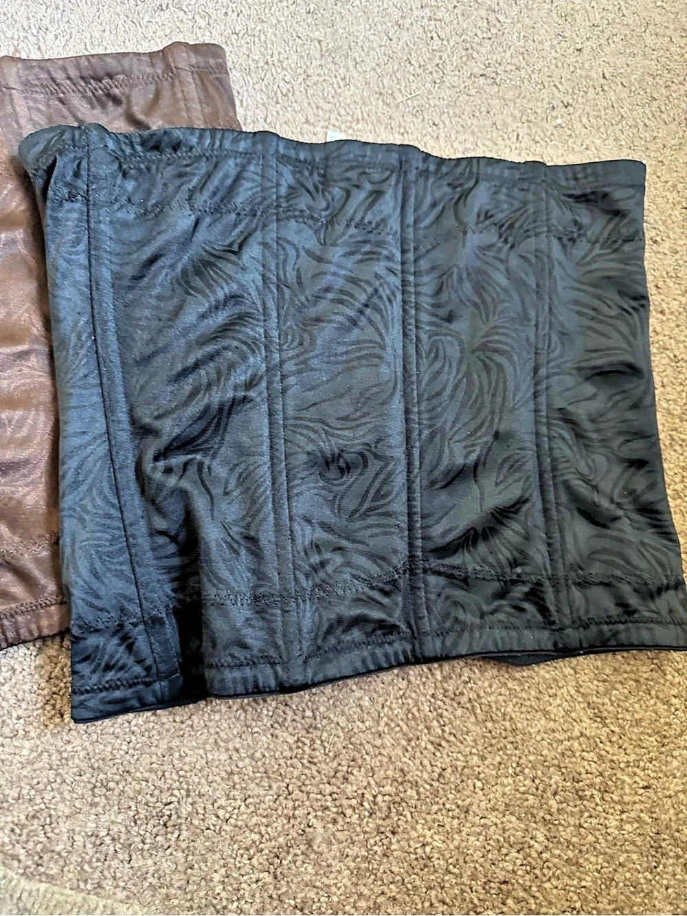 Two-Piece Shapewear Set Black & Brown